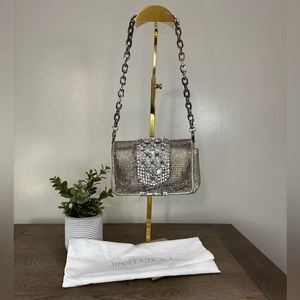 Jimmy Choo Crystal Embellished Mesh Cecile Bag